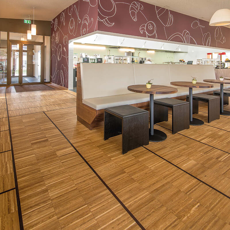 Parkett Nova Collante Hochkant, Industrieparkett, Eiche Vero / Filet in Wengé, geölt natur