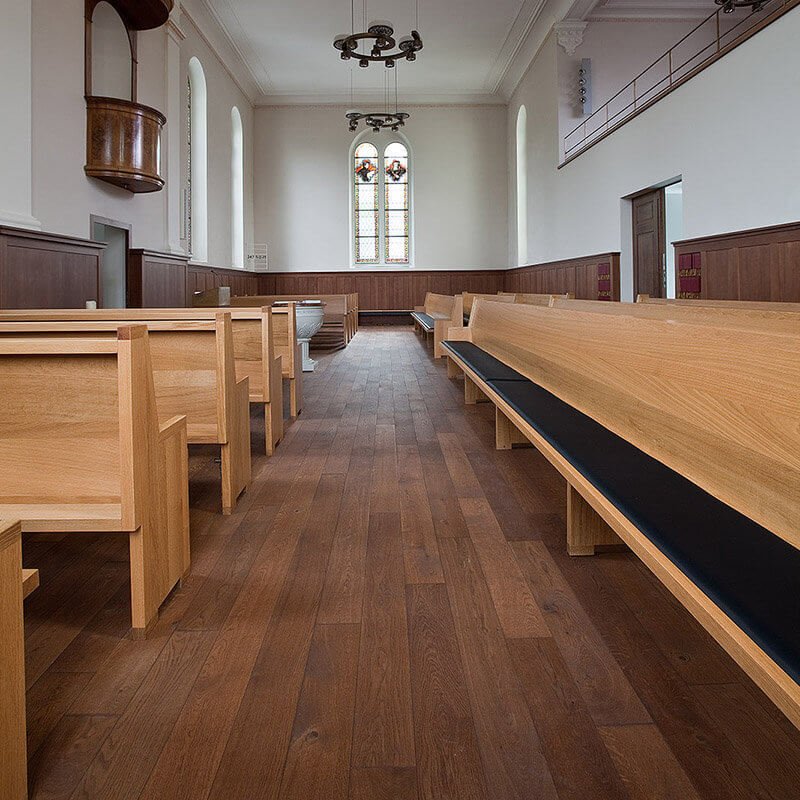 Parkett Nova Antica Le Base, Massivholzdiele aus franz. Eiche Base fumé clair, geschliffen, geölt nussbraun